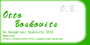 otto boskovits business card